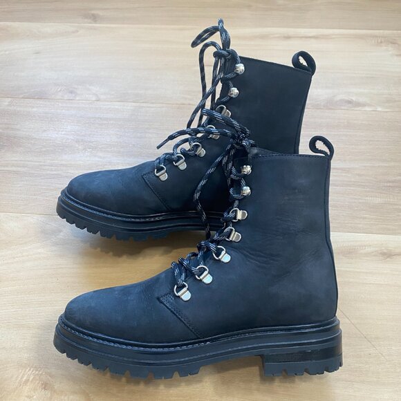 Jenni Kayne Women’s Oiled Leather Combat Lug Sole Boots Black Size 37 (US 7) - Picture 3 of 10